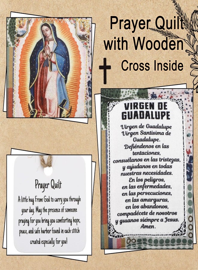 كاتفلي هدايا صلاة كاثوليكية لعيد الميلاد من كاثلي: لحاف صلاة صغير مع صليب داخلي، منديل جيب، هدايا مسيحية للتعزية للنساء، ألحفة صغيرة مزينة بآيات من الكتاب المقدس، تقدير قس الكنيسة في عيد الميلاد (6، الكل) - Image 3