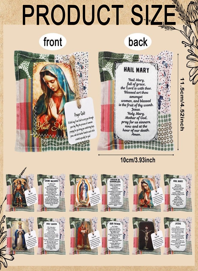 كاتفلي هدايا صلاة كاثوليكية لعيد الميلاد من كاثلي: لحاف صلاة صغير مع صليب داخلي، منديل جيب، هدايا مسيحية للتعزية للنساء، ألحفة صغيرة مزينة بآيات من الكتاب المقدس، تقدير قس الكنيسة في عيد الميلاد (6، الكل) - Image 4