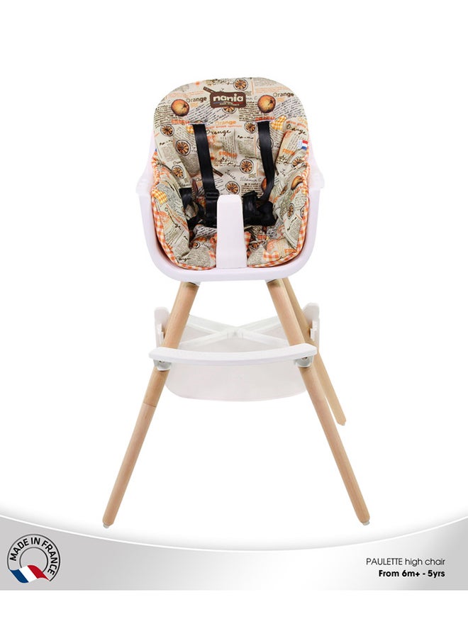 Nania 2 In 1 Paulette Highchair With Reversible Cushion - Orange  - Image 3