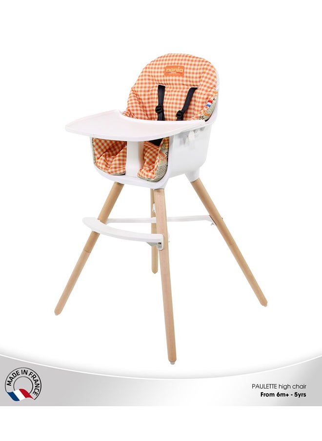 Nania 2 In 1 Paulette Highchair With Reversible Cushion - Orange  - Image 5