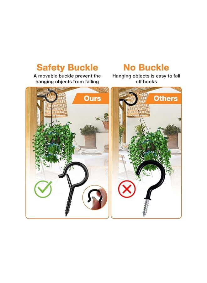 PROMASS 15PCS Q-Hanger - Screw Christmas Light Hooks for Outdoor String Lights - Cup Eye Hooks with Safety Buckle, Easy Release. - Image 4