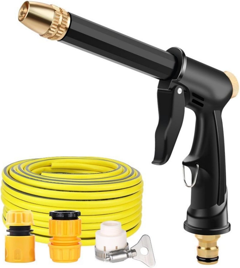 ROUNY Garden Hose High Pressure Flexible, Water hose with nozzle, Leakproof, Rust Proof, 10M Long Round Hose for Garden Cleaning, Watering, Car Wash, Lawn - Image 1