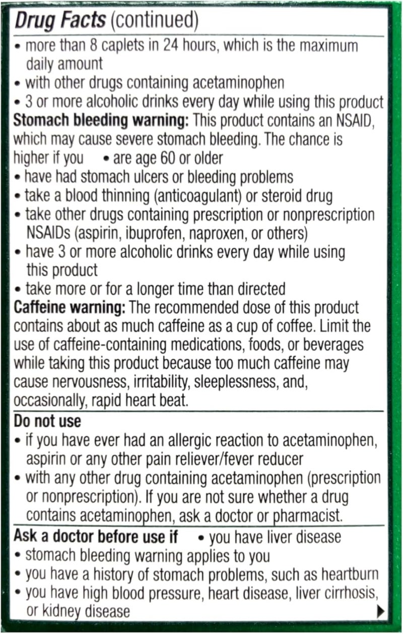 EXCEDRIN Extra Strength, Aspirin Pain Reliever Caplets, Count 1 - Headache/Pain Relief/Grab Varieties & Flavors - Image 3