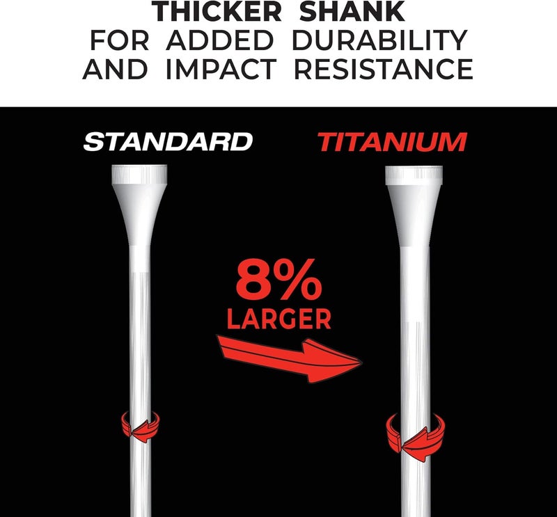 PrideSports PTS Titanium Strength Wooden Golf Tees | 75 Count, 2-3/4 Inch | 8% Thicker Shaft for More Durability - Image 5