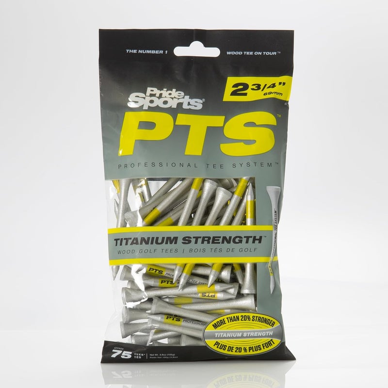 PrideSports PTS Titanium Strength Wooden Golf Tees | 75 Count, 2-3/4 Inch | 8% Thicker Shaft for More Durability - Image 2