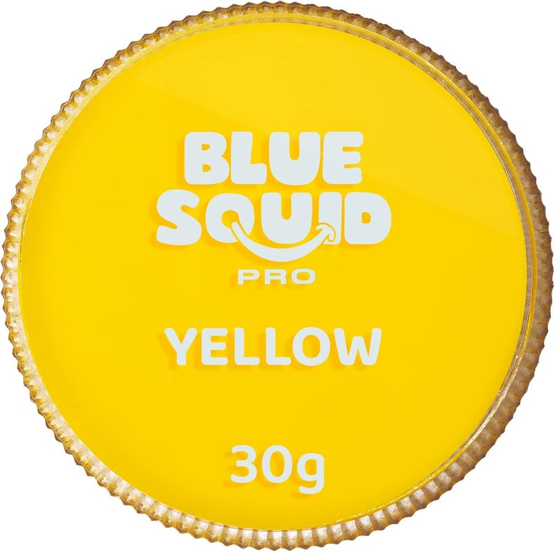 Blue Squid PRO Face Paint Professional Water Based Single Cake Facepaint Body Paints SFX Makeup Kids Adults Painting for Costume Halloween Face Paints for Children Classic Yellow 30g 1oz