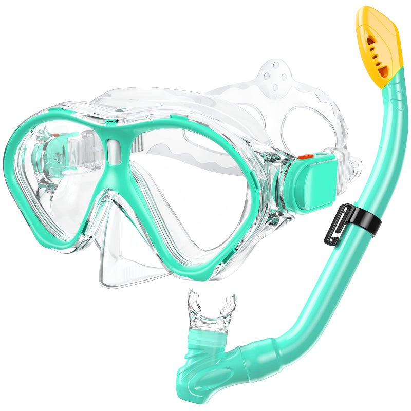 Gintenco Kids Snorkel Set Diving Mask for Children as Unisex Kids Swimming Goggles AntiFog Diving Mask and Dry Top Snorkel Combo Set for Junior and Youth