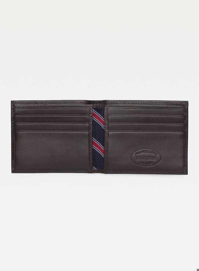 TOMMY HILFIGER Men's Small Bifold Wallet - Leather, Brown