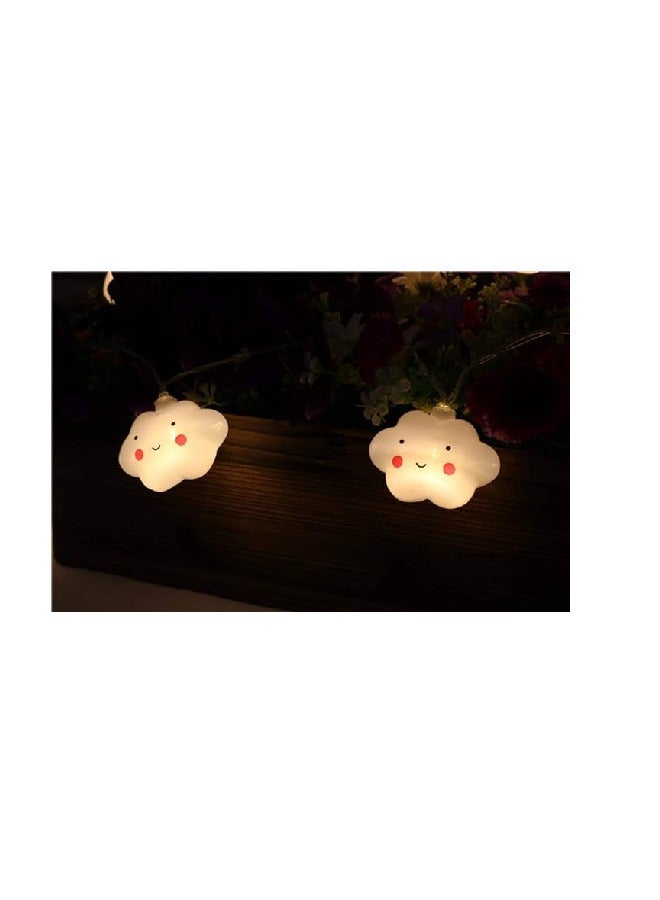 Bzuoszuol Cloud String Lights 20 LED Battery Operated Warm White Wedding Christmas Home Decor - Image 2