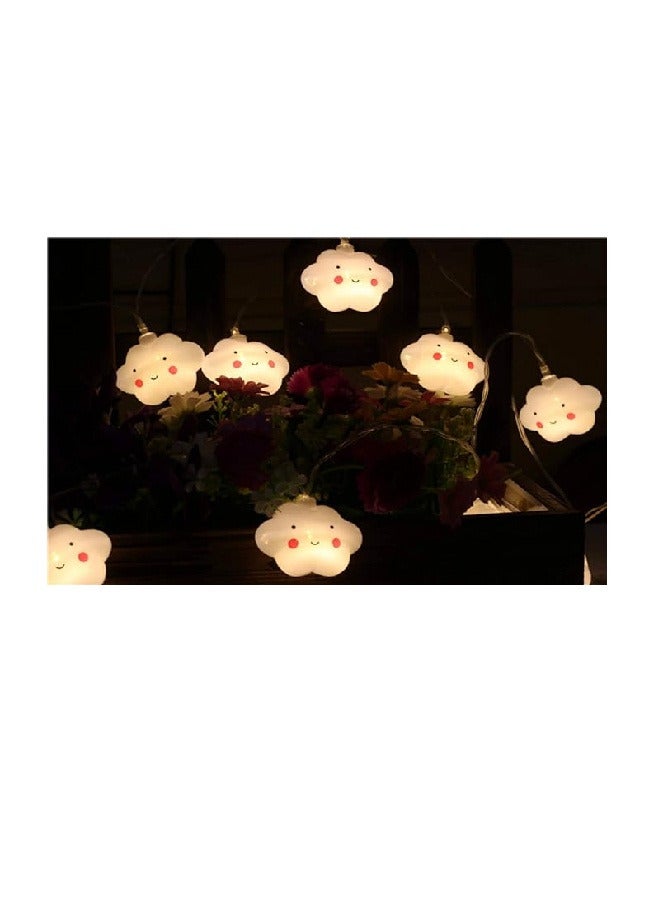 Bzuoszuol Cloud String Lights 20 LED Battery Operated Warm White Wedding Christmas Home Decor - Image 4