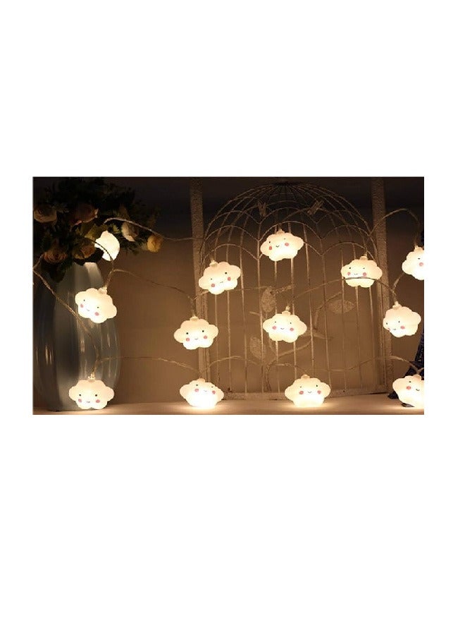 Bzuoszuol Cloud String Lights 20 LED Battery Operated Warm White Wedding Christmas Home Decor - Image 3
