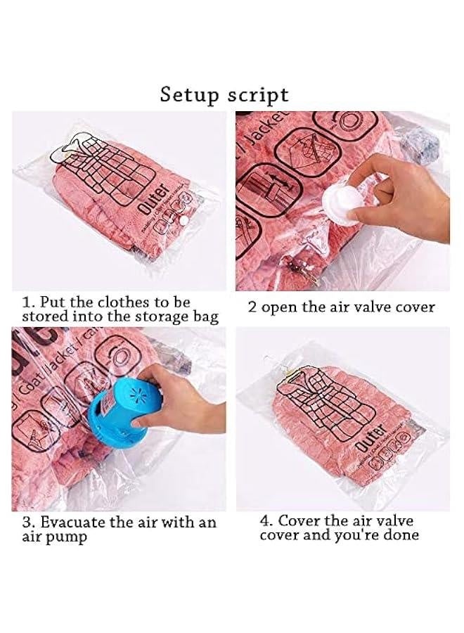 2Pcs Vacuum Compression Bag, 1 Long+1 Short Save Space for Foldable Clothes Can Hang Hook Storage Jacket Winter Coats Suit Bags Clothing Cover  - Image 3