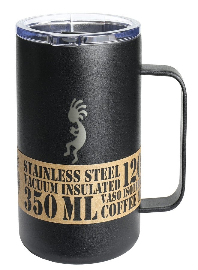 اكوابيلي كوب أكوابيلي معزول بتفريغ الهواء مع مقبض، سعة 12 أونصة، أسود داكن - Image 2