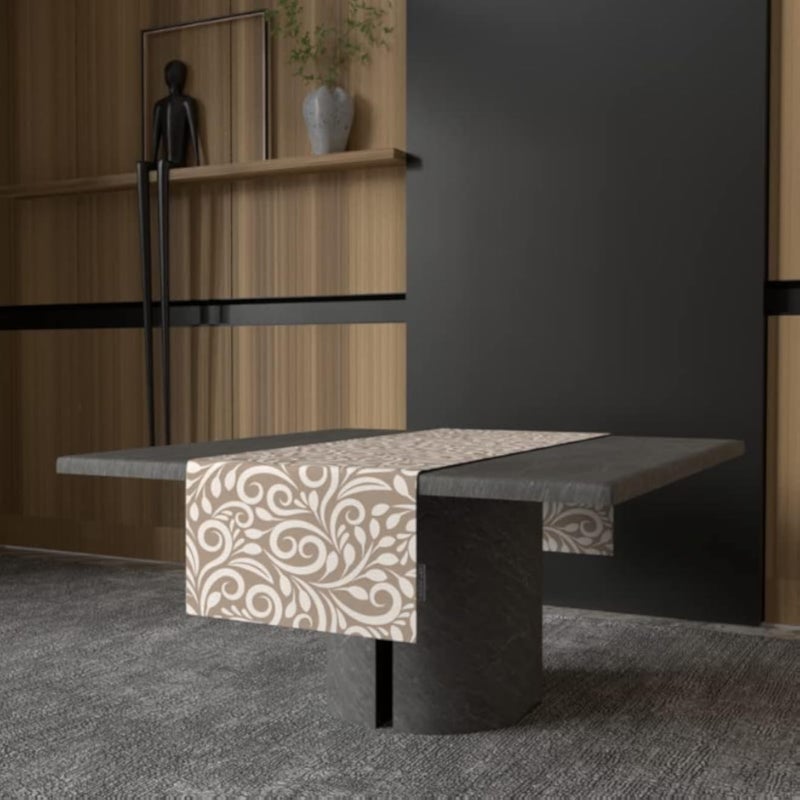 ART MOOD HOME Cran Runner Canvas Beige x Blue 35W x 140L CM