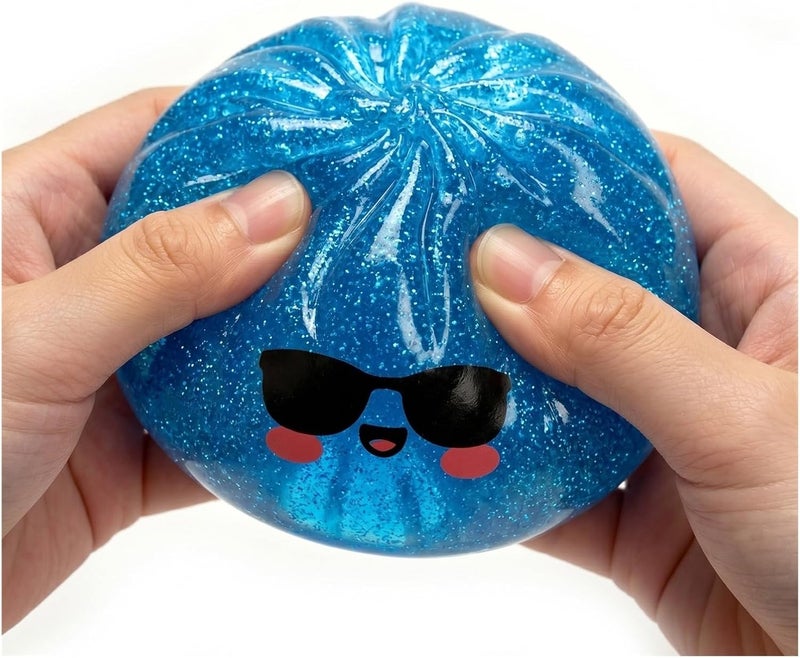 Glitter Dumpling Shark Bun Stress-Relief Squeeze Toy Soft Rubber - Image 3