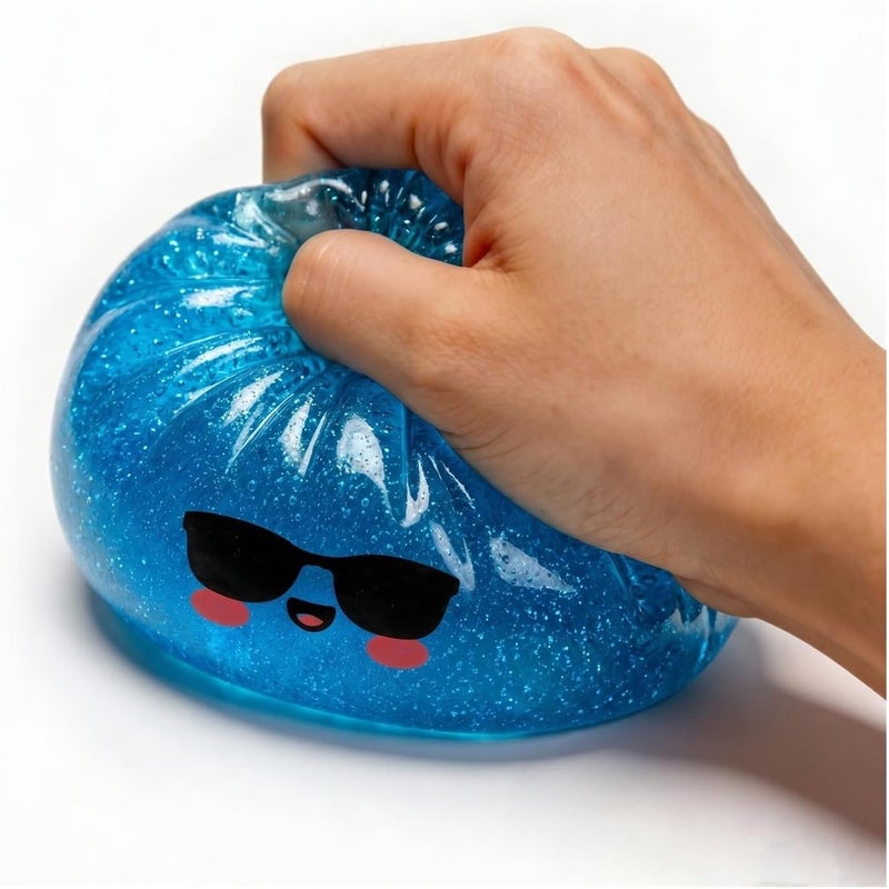 Glitter Dumpling Shark Bun Stress-Relief Squeeze Toy Soft Rubber - Image 4