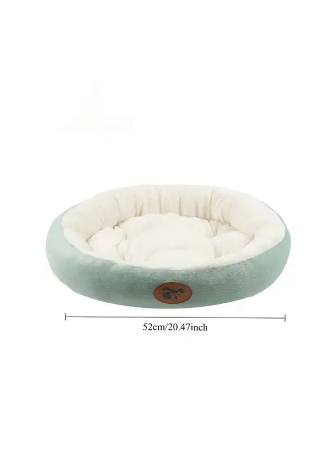 Gray Thick Warm Oval Pet Bed For Cats And Small Dogs 52x46cm - Image 2