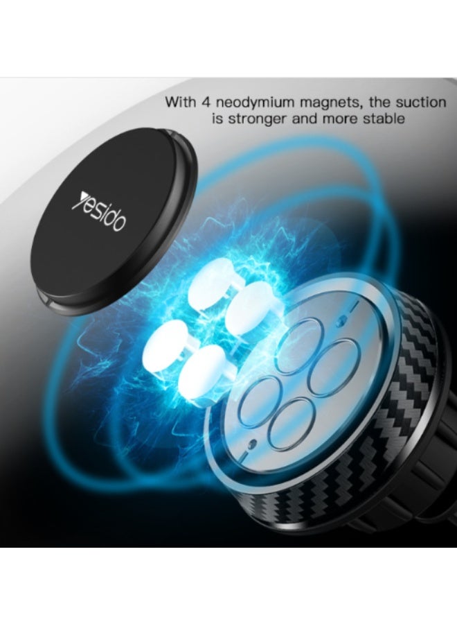 Yesido 360 Adjustable Dashboard Mobile Magnetic Magnet Moblie Phone Holder For Car Secure Adhesive Base Universal Magnetic Phone Holder | Model C67 | By Yesido - Image 3