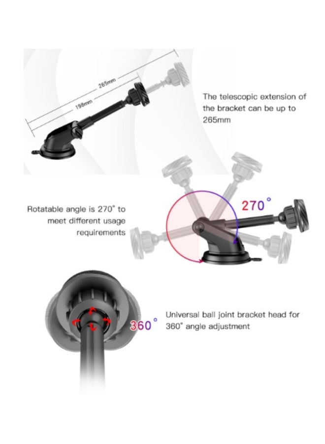 Yesido 360 Adjustable Dashboard Mobile Magnetic Magnet Moblie Phone Holder For Car Secure Adhesive Base Universal Magnetic Phone Holder | Model C67 | By Yesido - Image 4