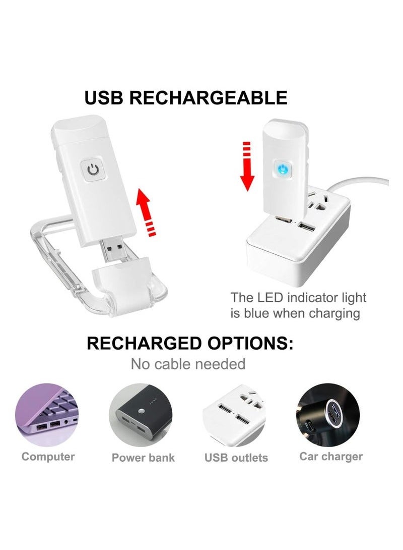 Book Reading Light, Portable Bookmark Light for Book, Warm White Light for Reading in Bed, LED Clip on Book Lights (White) - Image 3