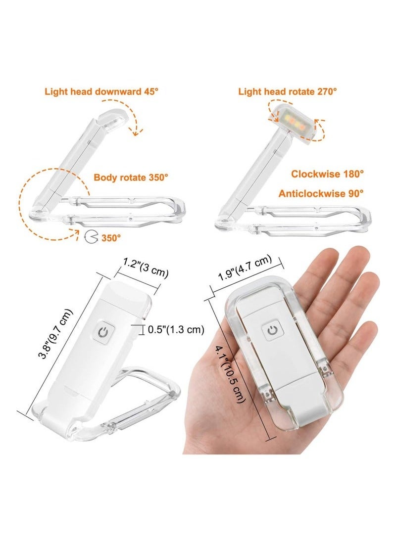 Book Reading Light, Portable Bookmark Light for Book, Warm White Light for Reading in Bed, LED Clip on Book Lights (White) - Image 4
