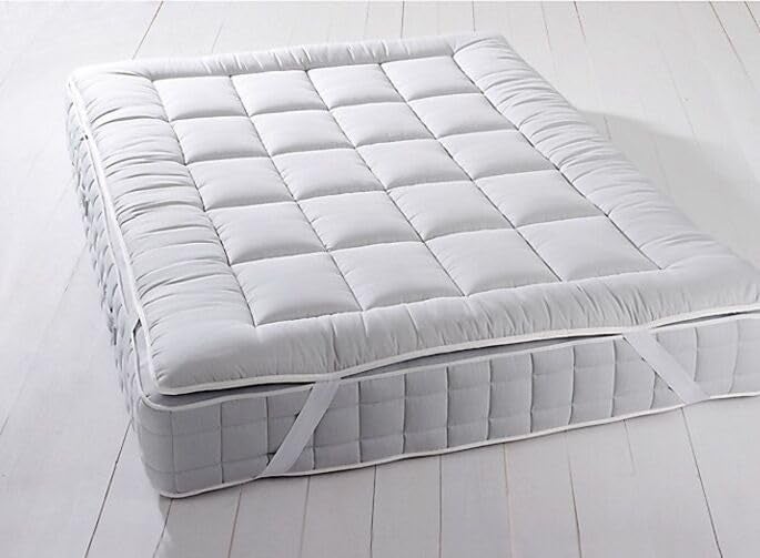 Royal Hotel Bedding Mattress Topper, Queen, 2 Inches Hypoallergenic Overfilled Down Alternative Anchor Bands Mattress Topper - Image 1