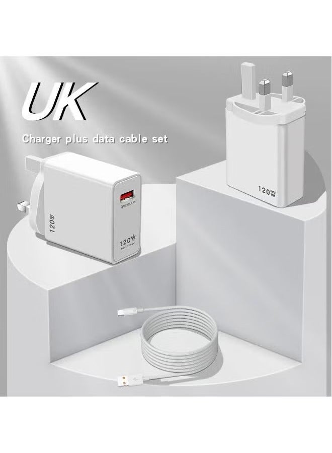 JAJEEK 120W Super Fast Wall Charger with USB Type-C Cable – Ultra-High Power Charger for Huawei, Xiaomi, Honor Phones & Tablets – Quick Charging Adapter for Daily Use, Travel & Office – Safe, Compact, Efficient Fast Charging Technology - Image 2