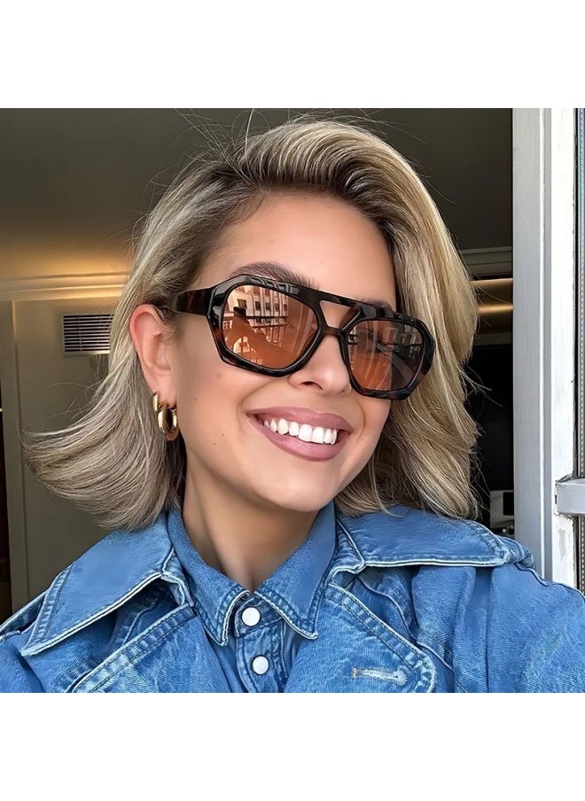 Generic - New Punk Vintage Sunglasses Women Party Oversized Sun Glasses Women Personality Simple Eyewear Retro Female Gafas De Sol-Lenses Color:C9-Frame Color:1PC - Image 1