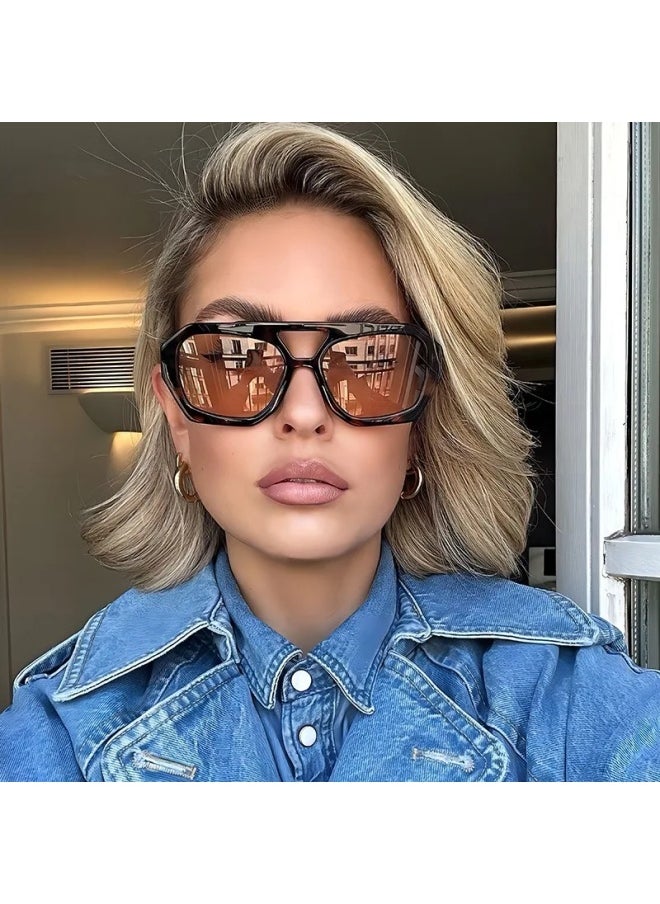 Generic - New Punk Vintage Sunglasses Women Party Oversized Sun Glasses Women Personality Simple Eyewear Retro Female Gafas De Sol-Lenses Color:C9-Frame Color:1PC - Image 1