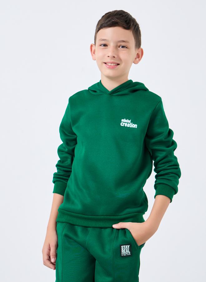 ستايلي طقم من بنطال جوغر وهودي بطبعة كتابة - Image 3