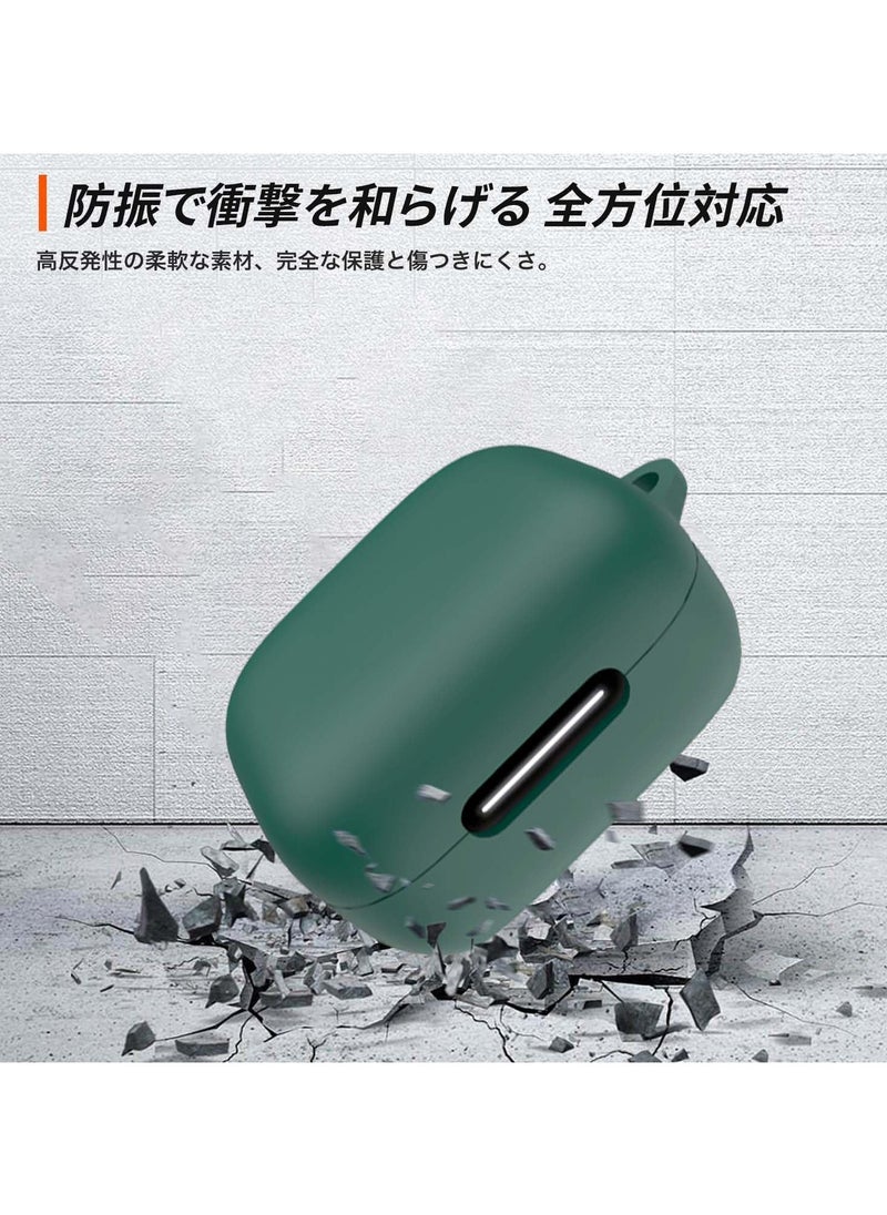 Generic - Compatible with Anker Soundcore R50i NC/Anker P30i Case Cover, Soft Silicone Shockproof Protective Case Wireless Earbuds with Carabiner, Front LED Visible (Dark Green) - Image 1