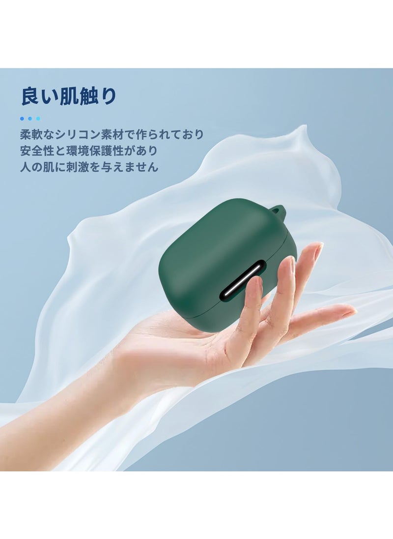 Generic - Compatible with Anker Soundcore R50i NC/Anker P30i Case Cover, Soft Silicone Shockproof Protective Case Wireless Earbuds with Carabiner, Front LED Visible (Dark Green) - Image 1