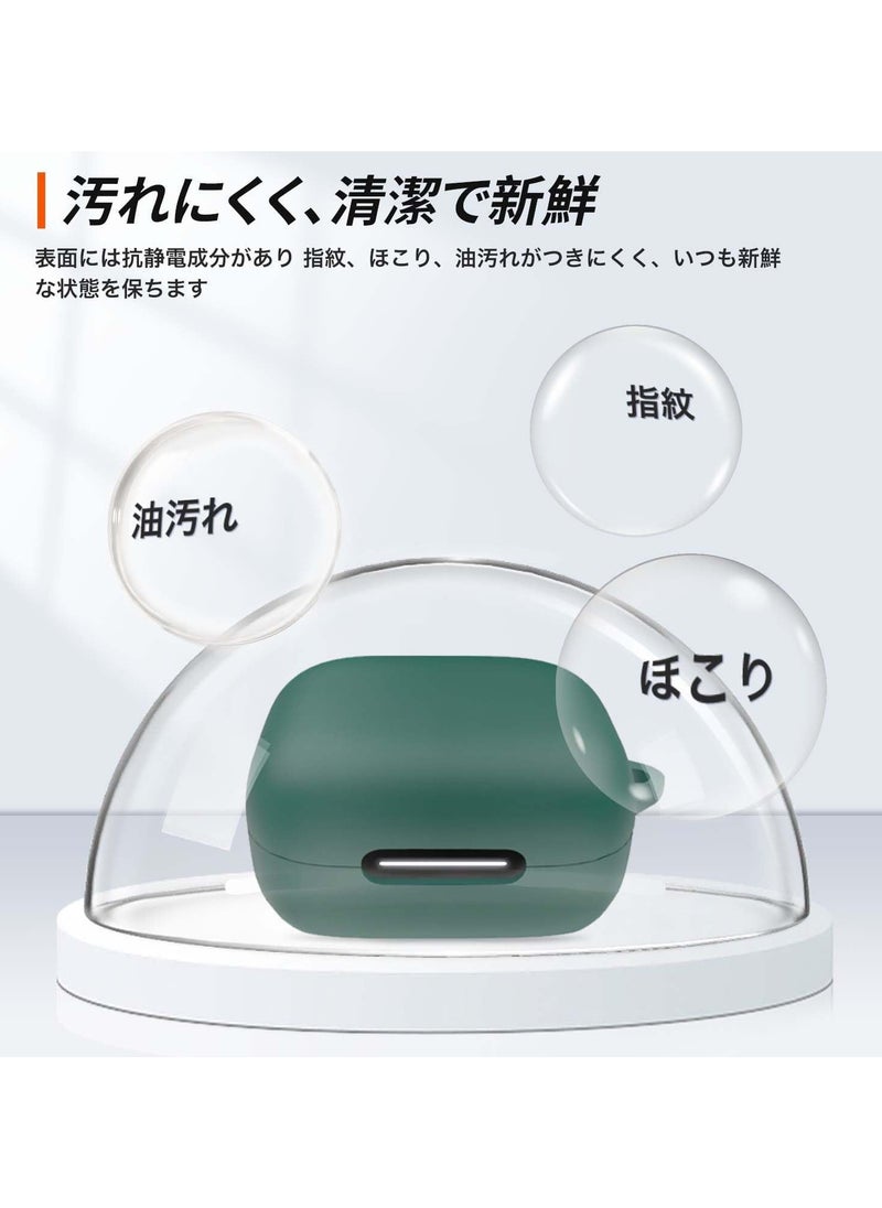 Generic - Compatible with Anker Soundcore R50i NC/Anker P30i Case Cover, Soft Silicone Shockproof Protective Case Wireless Earbuds with Carabiner, Front LED Visible (Dark Green) - Image 1