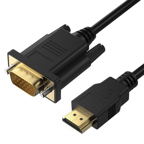 Tobfit HDMI to VGA Cable 1M, Uni-Directional 1080P 60Hz HDMI to VGA Digital Video Converter Cable, HDM I Output to VG A Input Converter Cord [Male to Male] for Projector, Desktop, Laptop, Monitor,HDTV - Image 1