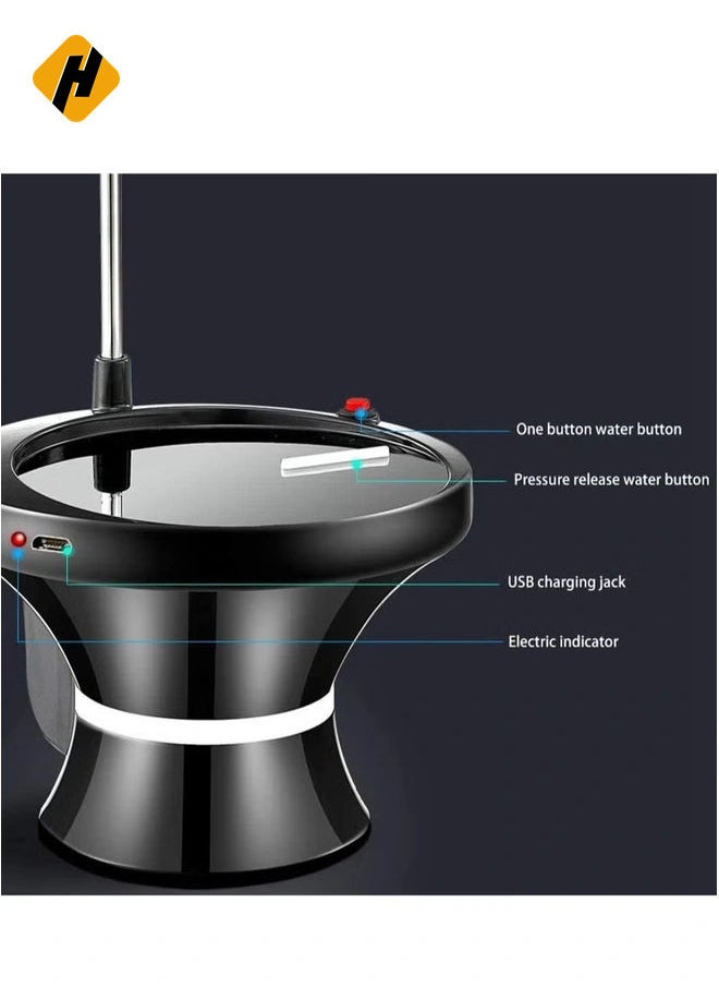 HuHa - Water Jug Pump, USB Rechargeable Automatic Water Jug Dispenser, Portable Universal 5 Gallon Electric Drinking Water Bottle Pump with Stand for Home Office Outdoor Camping - Image 1
