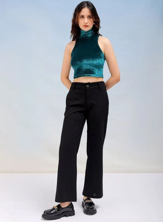 Freehand  Women Regular Fit Solid Round Neck Sleeveless Crop Top  | Best Price UAE