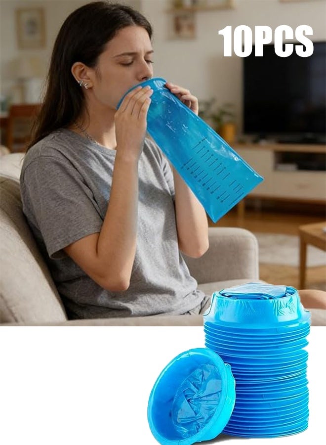 KANGLI 10 Pack Vomit Bags Disposable,  Emesis Bags Disposable Portable Throw,for Morning Sickness, Kids, Pregnant Woman, Car Motion Sickness, Leakproof and Puncture-Proof - Image 1