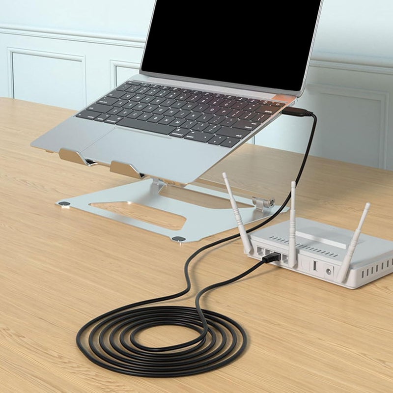محول كابل إيثرنت من USB-C إلى RJ45 بطول 150 سم/300 سم، من نوع C إلى RJ45، لأجهزة اللابتوب والهواتف، بسرعة جيجابت - Image 5