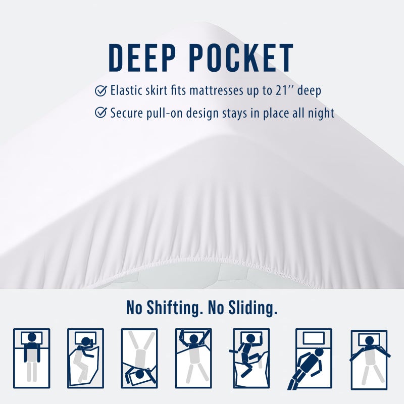 OLANLY Queen Quilted Fitted Mattress Pad â€“ Soft Pillow Top Mattress Topper, Down Alternative Fill, Cooling Comfort Breathable Mattress Cover, Machine Washable Deep Pocket Mattress Protector, White - Image 5