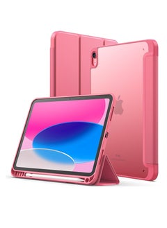 Jetech Matte Case for iPad 10 10.9 Inch with Pencil Holder Frosted Translucent Back Slim Stand Protective Tablet Cover Pink  - Image 1