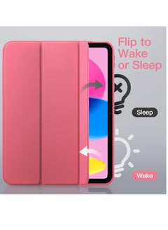Jetech Matte Case for iPad 10 10.9 Inch with Pencil Holder Frosted Translucent Back Slim Stand Protective Tablet Cover Pink  - Image 5