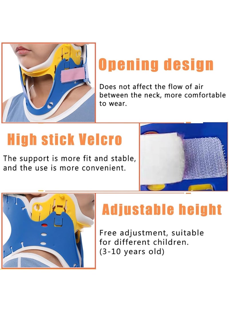 SOLARAE Kids Cervical Collar, Children Neck Support Brace for Neck Pain, 360° Supporting and “V” Shape Fits Chin, Elasticity and Height Adjustable, for 3-10 Years Old Children, Torticollis, Whiplash - Image 3