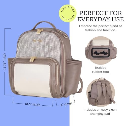 Itzy Ritzy Unisex Baby Mini Diaper Bag, Vanilla Latte-Plus - Image 4
