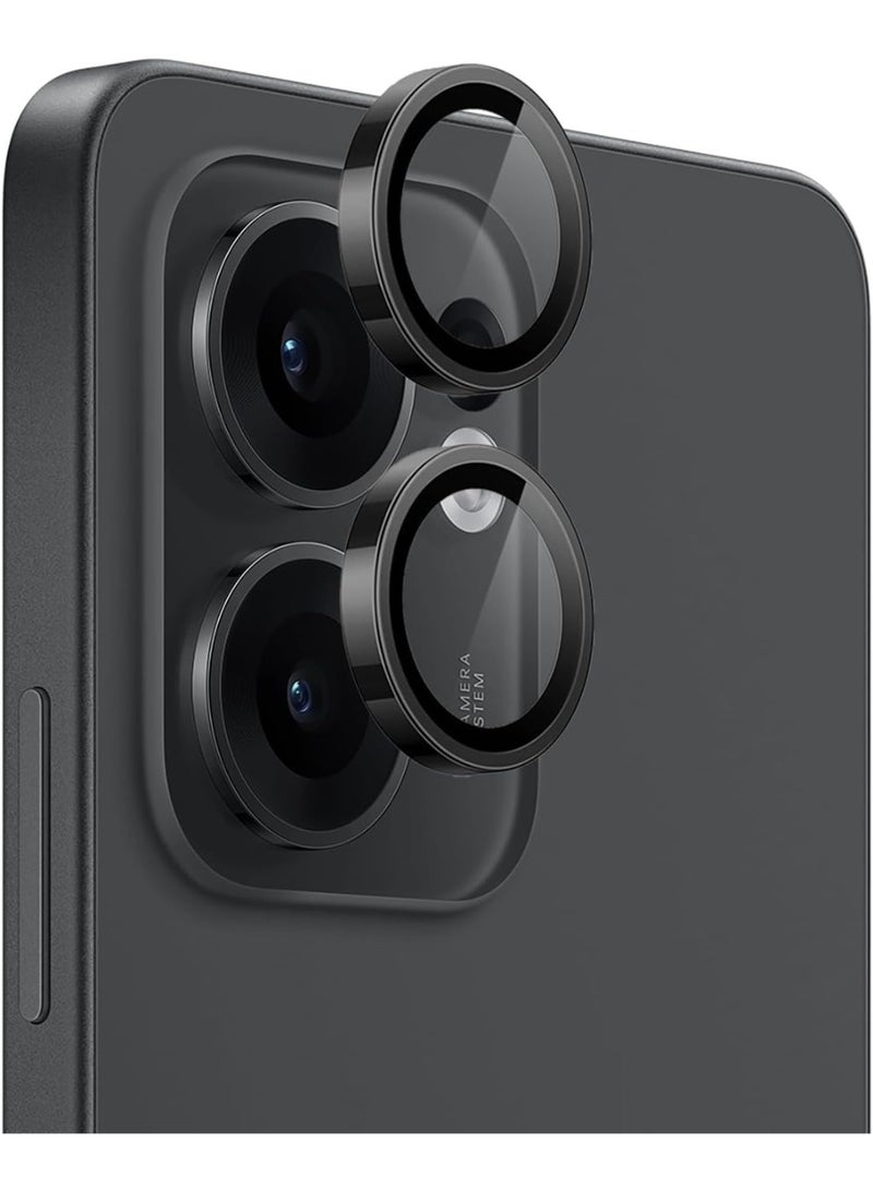 Camera Lens Protector for oppo Reno 14 Pro 5G Accessories, 9H Tempered Glass Metal Individual Ring Camera Cover Screen Protector, Case Friendly, Anti Scratch (Black) - Image 1