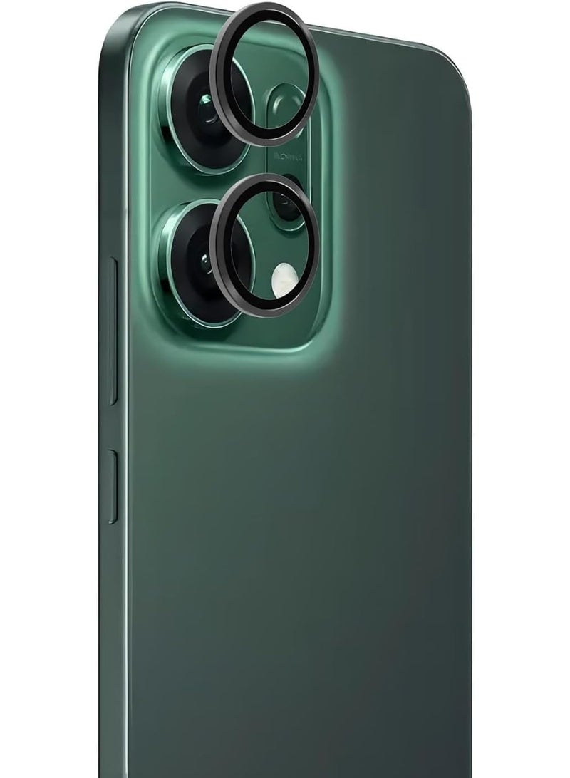 Camera Lens Protector for oppo Reno 14 Pro 5G Accessories, 9H Tempered Glass Metal Individual Ring Camera Cover Screen Protector, Case Friendly, Anti Scratch (Black) - Image 2