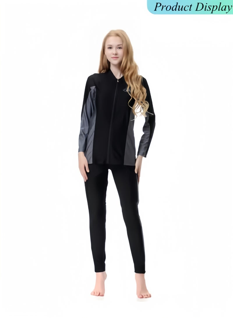 HALAMODO 3PCS Women Modest Muslim Swimsuit, Long Sleeves Swimsuits, Full Covered Swimwear, Muslim Beachwear, Swimming Swim Suit - Image 3