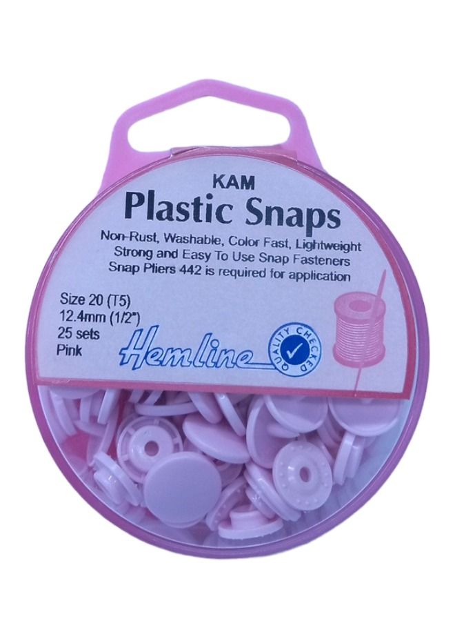 Hemline 25-Sets Plastic Snap Buttons Light Weight Strong And Easy To Use 12.4 Millimeter - Image 1