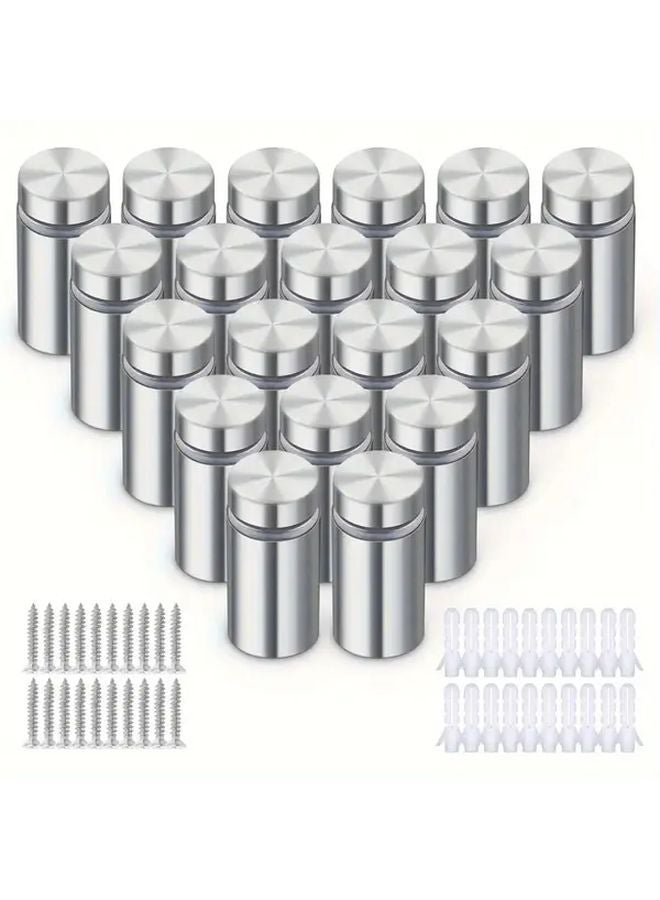 20 Pack 12x25mm Stainless Steel Wall Spacers Acrylic Glass Sign Holders With Screws - Image 2