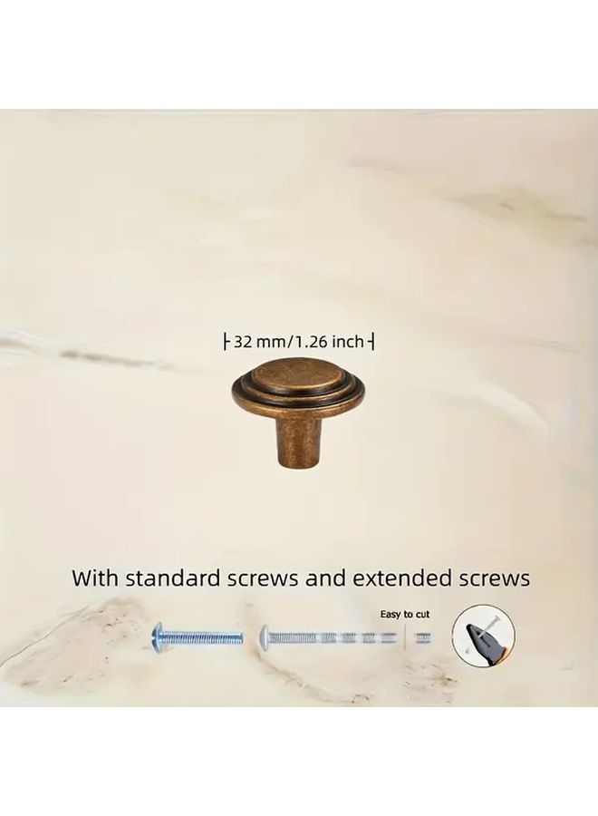Bronze Single Hole Cabinet Handles 4pcs Vintage Minimalist Drawer Pulls - Image 5