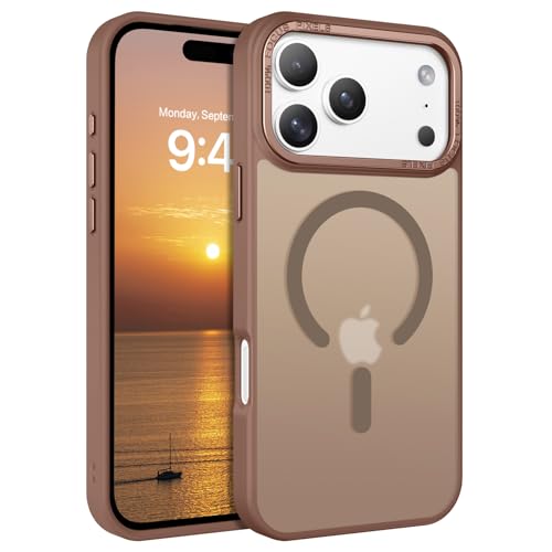 GUAGUA for iPhone 17 Pro Max Case Compatible with MagSafe iPhone 17 Pro Max Magnetic Case Translucent Matte Skin Feeling Shockproof Protective Anti-Scratch Case for Phone 17 Pro Max 6.9", Brown - Image 1